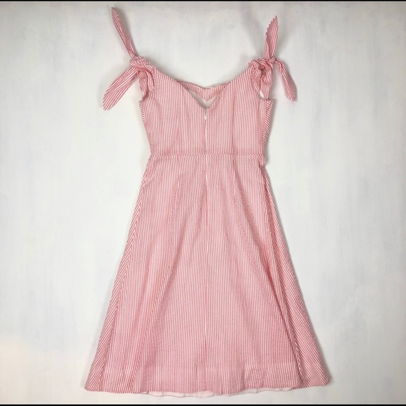 J. Crew Off the Shoulder Seersucker Dress - Picture 5 of 6